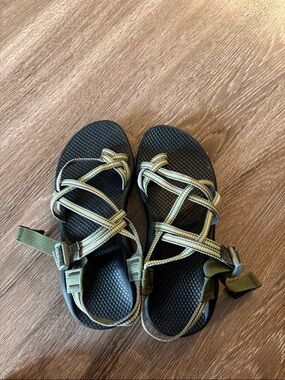 Chaco Olive and Yellow Strappy Outdoor Sandals